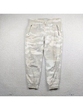 Aritzia TNA Jogger Pant Elastic Cuff Military Winter Camo Wom Sz M Off-White